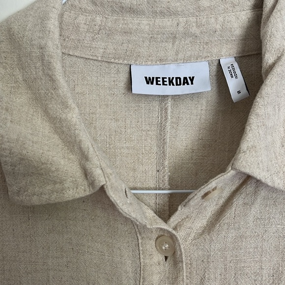 Asos Weekday off-white linen dress - Picture 5 of 6